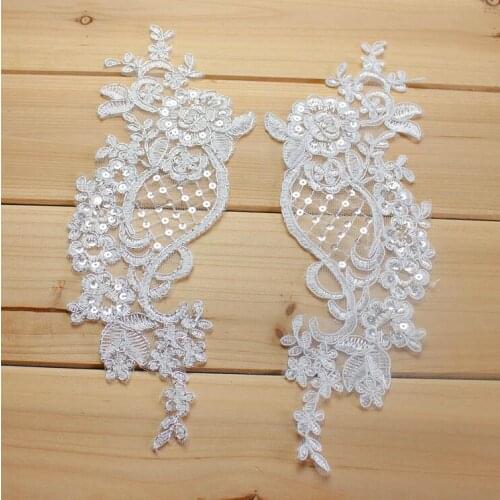 5Pairs 27.5*9.5cm 11colors Handmade car bone and silver thread clothing accessories DIY wedding dress shoes dress material A773