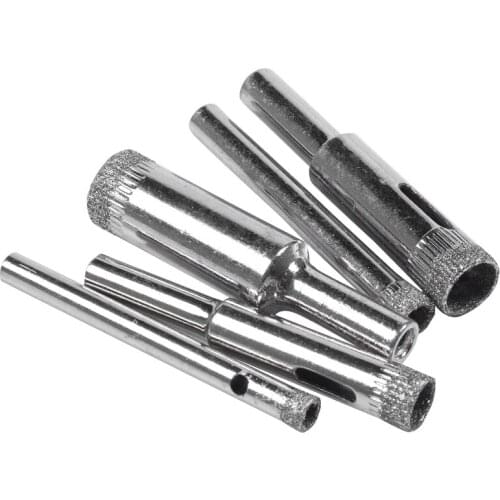 New 5Pcs Diamond Coated Core Hole Saw Bit Set Tool For Tile Marble Glass Ceramic 5/6/8/10/12mm