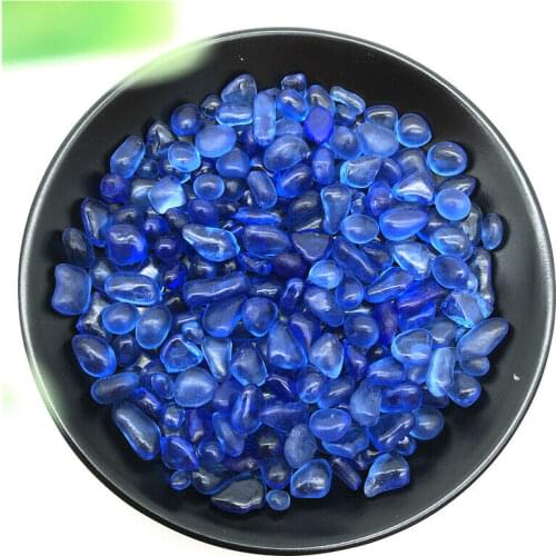 50g 7-10mm Blue Gravel Coloured Glaze Crystal Buddha Aquarium Stones Decorl Stones and Minerals