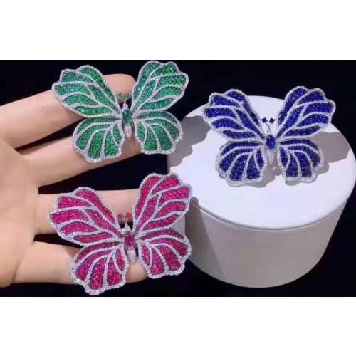 50x36mm Womens High Quality Butterfly CZ-inlaid Pearl Bracelet Buckle, necklace buckle, sweater chain connection buckle