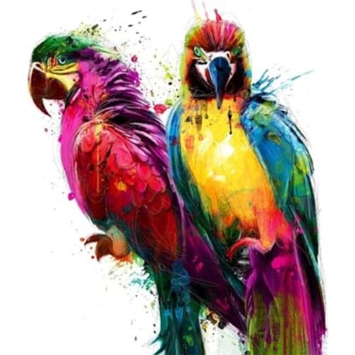 5d Diy diamond painting cartoon animal Oil painting parrot round diamond mosaic home decoration embroidery pattern cross stitch