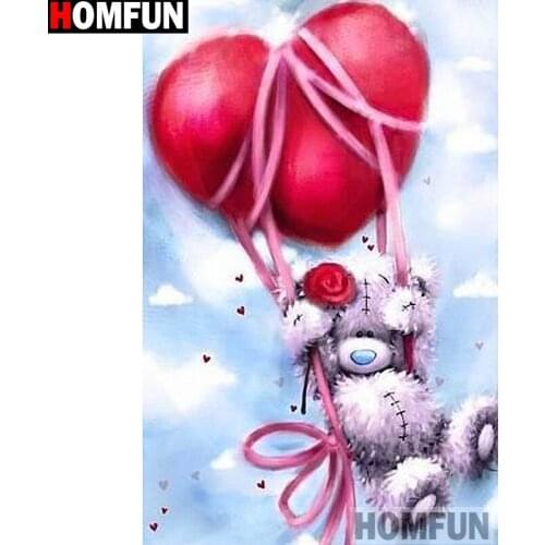 HOMFUN Full Square/Round Drill 5D DIY Diamond Painting "Cartoon bear" Embroidery Cross Stitch 5D Home Decor Gift A14435