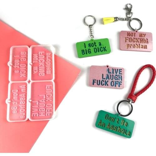 English Alphabet Keychain Silicone Mold DIY Mobile Phone Pendant Backpack Decoration Mirror Crystal Epoxy Resin Mold