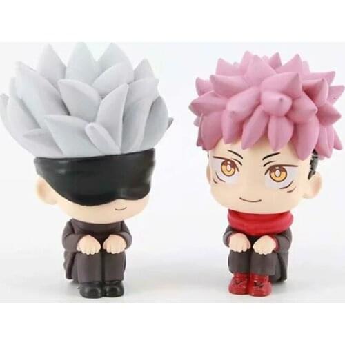 Anime Jujutsu Kaisen Figurine Cute Gojo Satoru Itadori Yuji Look Up PVC Anime Action Figure