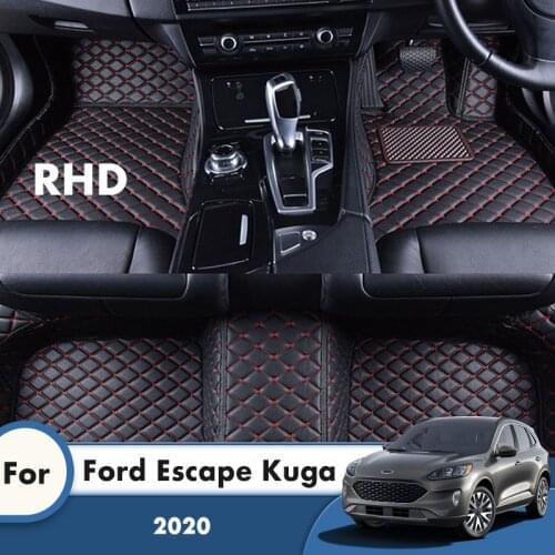 RHD Car Carpet For Ford Escape Kuga 2020 Auto Interiors Accessories Decoration Styling Rug Leather Front And Rear Side Foot Pads
