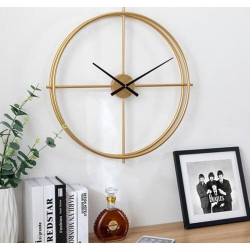 50cm Large Round Metal Wall Clock Silent Wall Watch Modern Design Clocks For Home Decor Office European Style
