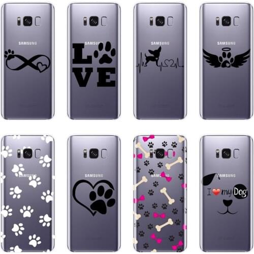 Soft Phone Case Silicone For Samsung Galaxy Note 9 8 5 4 Heart Dog Puppy Back Cover For Samsung Galaxy S5 S6 S7 Edge S8 S9 Plus