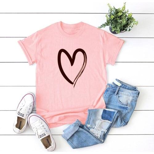 Love Heart printed T-Shirt Graphic Vintage Funny Slogan Tee Summer Love Valentines Day gift Trendy aesthetic Tops art outfits