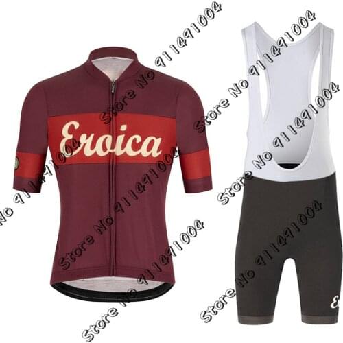 EROICA RUBY 2021 Cycling Jersey Set Summer Clothing Road Bike Shirts Suit Bicycle Bib Shorts MTB Wear Ropa Maillot Cyclisme
