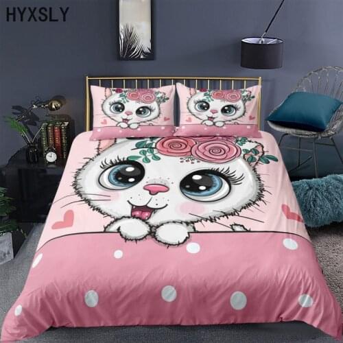 3D Cartoon Bedding Animal Design Quilt Cover Sets Comforter Quilt and 1/2pc Pillow Case 140*210cm Kid Full Twin Double King Size