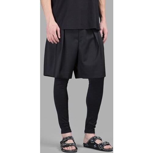 Suit five-point shorts straight pleated mens trousers Japanese dark niche designer brand