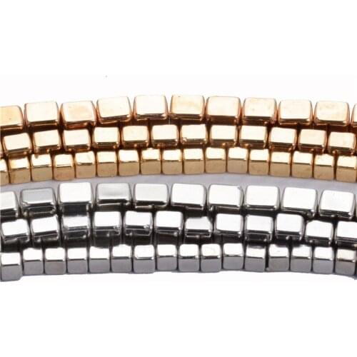 200pcs/lot 3x3mm/4x4mm/5x5mm Rhodium KC Gold CCB Plastic Square Seed Beads European Spacer Beads Charm For Jewelry Making