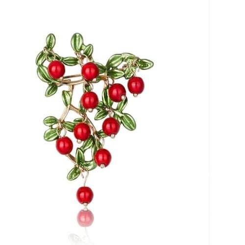 2020 new summer Korean green new plant fruit brooch party fashion personality brooch accessories
