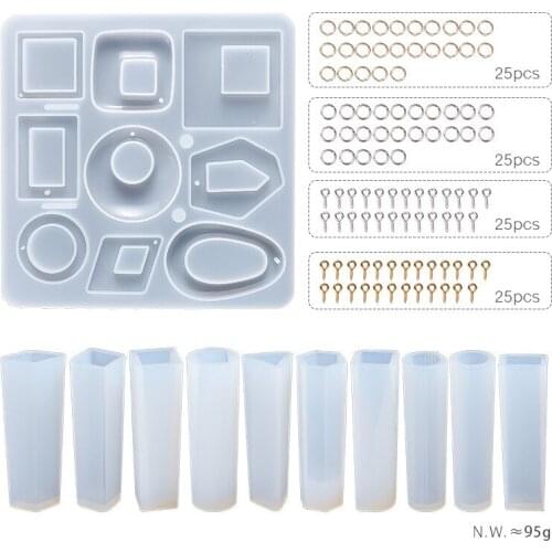 2021 New Crystal Epoxy diy Material Kit Tool Set Cylindrical Long Necklace Pendant Pendant Set