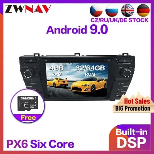 PX6 4+64 Android 9.0 Car Stereo Multimedia Player GPS for Toyota Hilux Fortuner 2012 2013 2014 Radio Stereo Audio head unit Free