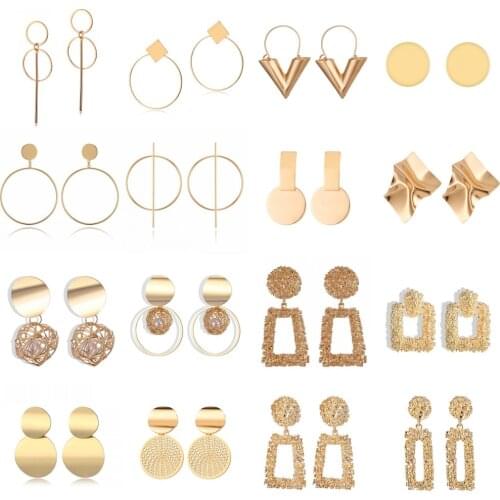 UMKA Fashion Statement Earrings 2019 Big Geometric earrings For Women Hanging Dangle Earrings Drop Earing kolczyki