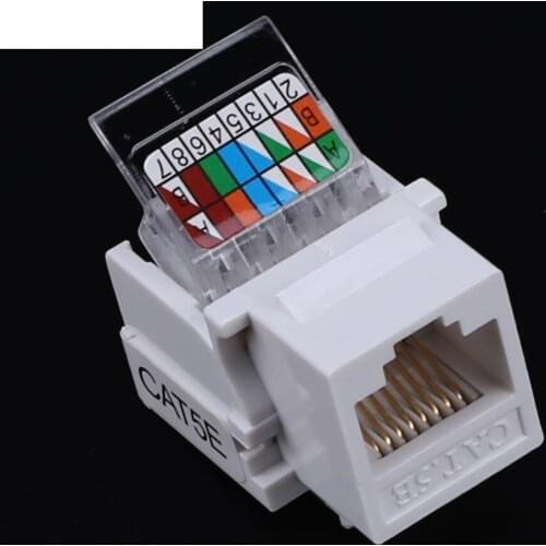10pcs Tool-free CAT5E UTP network module RJ45 connector Information socket Computer Outlet cable adapter Keystone Jack FOR AMP