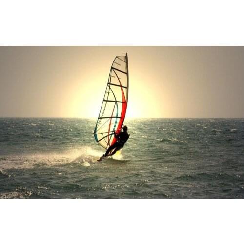 Windsurfing Water Sport 2 Silk Fabric Wall Poster Art Decor Sticker Bright