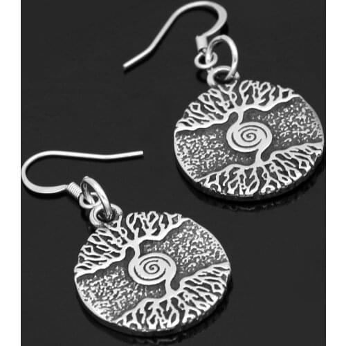 Nordic Viking Yggdrasil treee of life amulet Stainless steel earring for women