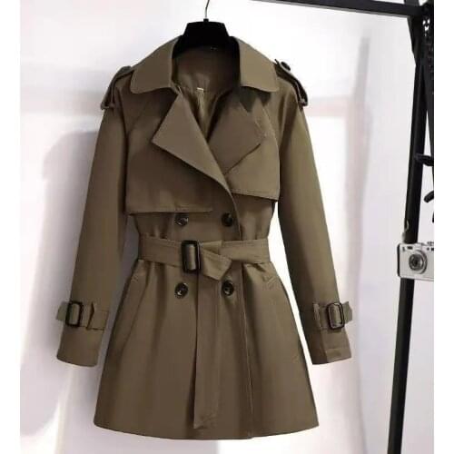 2021 New Autumn Women Trench Coat Elegant Long Casual Overcoat Double Breasted Windbreaker Female With Belt Outerwear Plus Size