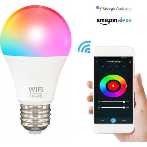 Siri Voice Control 7-10W RGB Smart Light Bulb Dimmable E27/E26/B22 /E14 WiFi LED Magic Lamp 85V-265V Work with Alexa Google Home