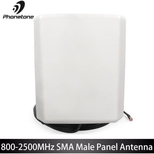 3G GSM Repeater 800-2500MHz 7.0-9.0dBi Outdoor Phone Panel Antenna For Cellular Signal Booster with SMA Male Connector 10M Cable
