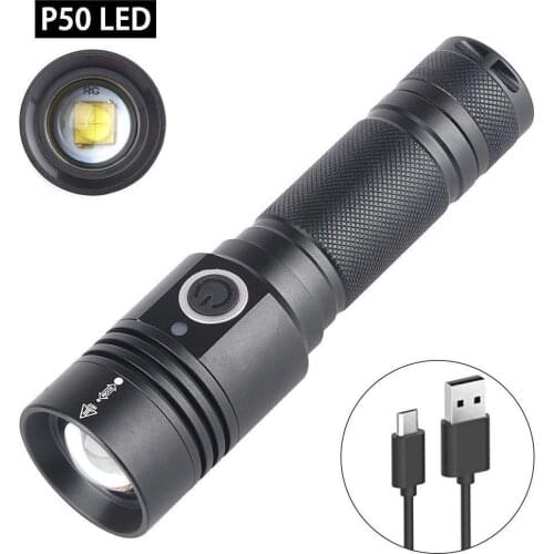 3.7V Retractable Focusing Flashlight 18000Lumens Zoom Charge Display Linternas Led De Alta Potencia Daily Use Camping Lighting