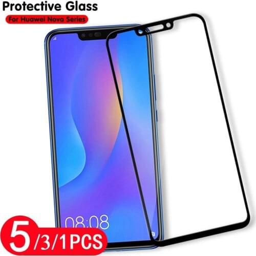 5/3/1Pcs 9D tempered glass for huawei nova 3 3i 3e 4 4e 5 5i 5T 5Z 6 se 7 7i pro phone screen protector on glass protective film