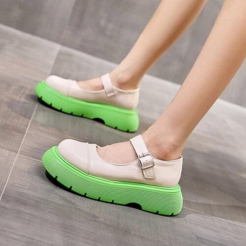 2021 New Shoes Women Japanese Style Mary Jane Shoes Women Vintage Girls High Heel Platform Shoes College Student Big Size 40