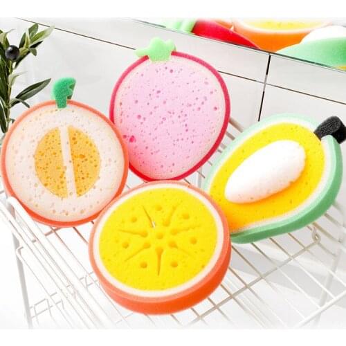 1Pc Baby Bath Sponge Fruit Shaped Cute Body Cleaning Sponge Kids Cartoon Bath Cotton Children Skin Care Cleaning Shower Gifts