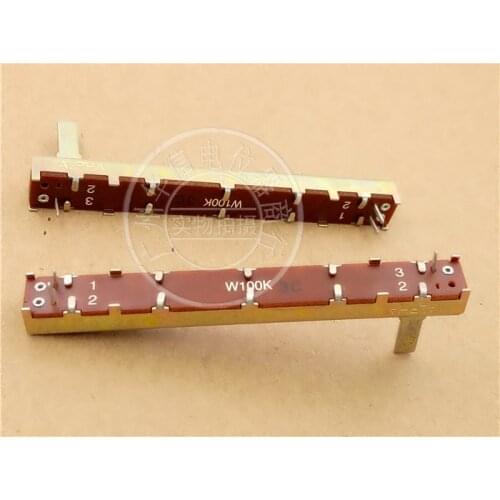 1pcs for ALPHA 75mm straight slide potentiometer Single joint fader W100K / inner foot handle length 15MMC