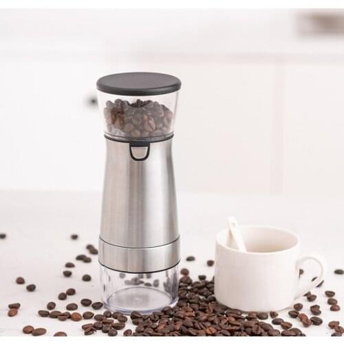 1PCS USB Rechargeable Coffee Grinder Stainless Steel Professional Coffee Bean Mill Machine For Nuts Beans Spices Grains Pepper