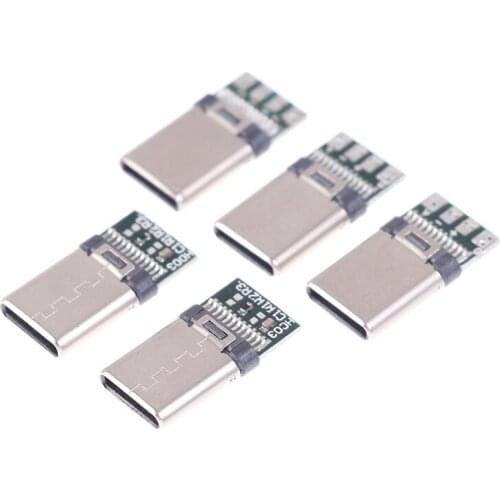 10pcs/Lot USB 3.1 Type C Connector 12PIN Fast Charging Male Socket Receptacle Adapter To Solder Wire & Cable PCB Board Module