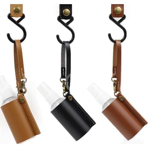 60ml Hand Sanitizer Case Perfume Leather Case Portable Hydroalcoholic Gel Bottle Hand Sanitizer Leather Case Keychain Holder