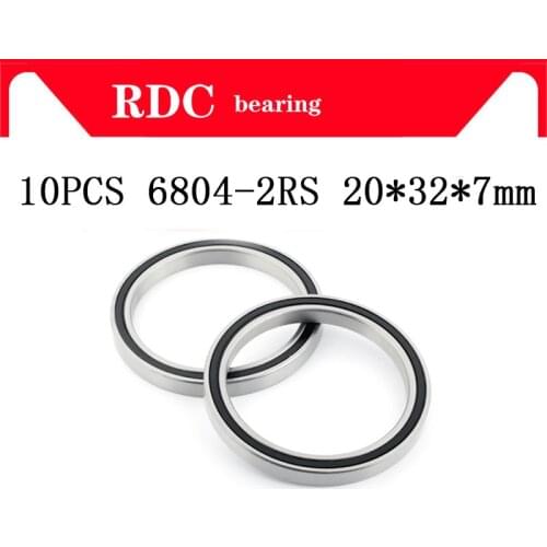 Free Shipping 10PCS ABEC-5 6804-2RS High quality 6804RS 6804 2RS RS 20x32x7 mm 20*32*7mm Rubber seal Deep Groove Ball Bearing