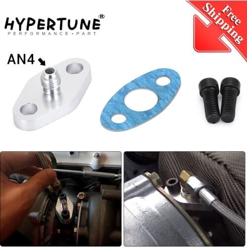 Free Shipping Turbo Oil Feed Inlet Flange Gasket Adapter Kit 4AN 4 AN Fitting T3 T3/T4 T04 HT-OFG31