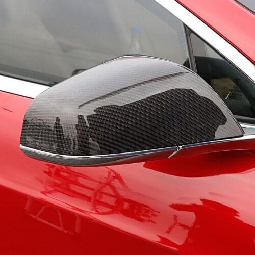 Carbon Fiber Car Side Door View Mirrors Cover For Tesla Model S 2014-2018