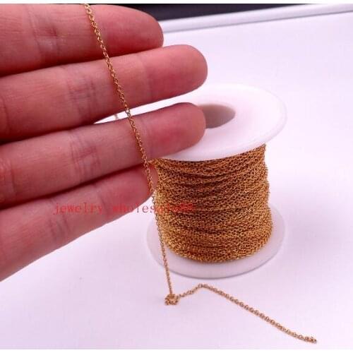 Lot 10meter Thin tiny 1.5mm Stainless Steel Gold Smooth Oval Link Chain Jewelry Finding /Marking Chain DIY Jewelry