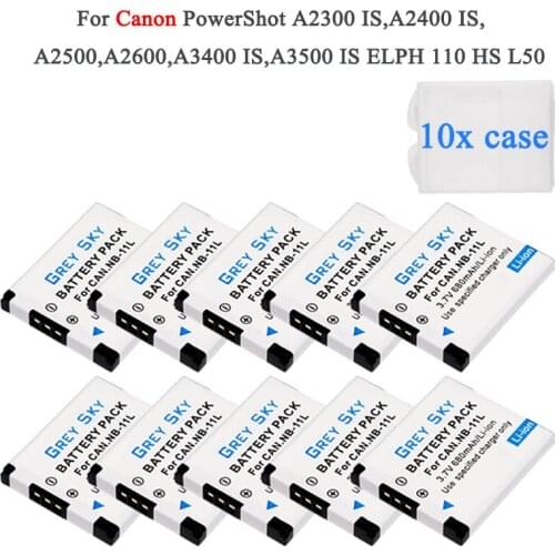 For canon NB-11L NB11L NB 11L Battery For Canon PowerShot A2300 IS, A2400 IS, A2500, A2600, A3400 IS, A3500 IS, ELPH 110 HS L10