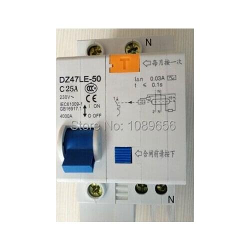 DZ47LE 1P+N 25A Residual current Circuit breaker with over current protection RCBO