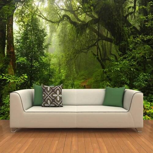 Custom 3D Primeval Forest Wall Mural Photo Wallpaper Scenery For Walls 3D Room Landscape Wall Paper For Living Room Home Decor