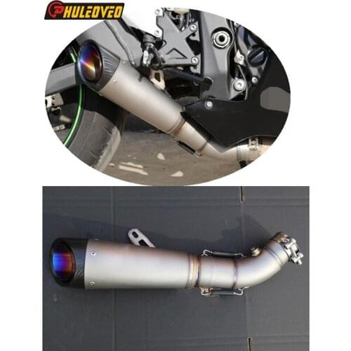 Titanium Alloy ZX-10R 2010-2015 2016-2017 Motorcycle Exhaust Muffler Escape Slip-on Link Pipe for ZX10R Escape Moto Middle Pipe