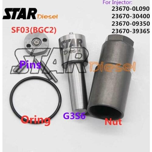 Injector Control Valve Plate SF03(BGC2) Nozzle G3S6 Repair Kits For 23670-0L090 23670-30400 23670-09350 23670-39365