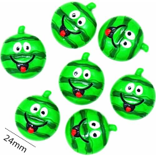 10PCS 24mm Mr.Watermelon Resin Cabochon|Crazy Fruit Party Decoration miniatures| Summer Fruit Party Flatback Deco
