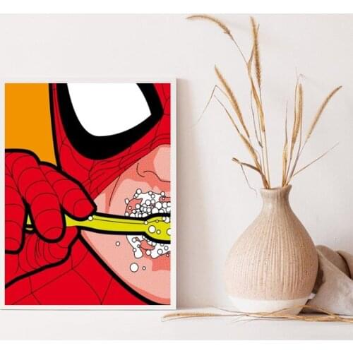 The Secret Life of Heroes Acrylic Painting Funny Cartoon on Canvas Oil Painting On Canvas For Kids Bedroom Wall Decoration