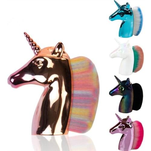 Unicorn Makeup Brushes Unicorn Horse Rainbow Holder For Powder Foundation Blush Contour Big Make Up Unicornio Pincel Beauty Tool