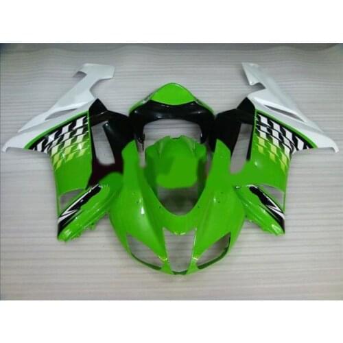 Motorcycle Fairing kit for KAWASAKI Ninja ZX6R 636 07 08 ZX 6R 2007 2008 zx6r 07 ABS Green white black Fairings set+gifts KG38