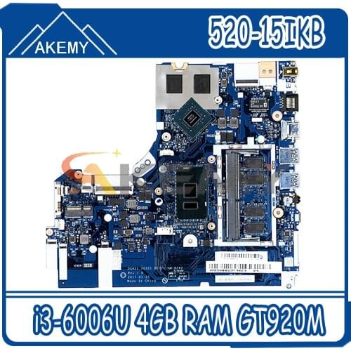 For Lenovo 520-15IKB 320-15IKB/ISK laptop motherboard NM-B242 motherboard CPU i3-6006U 4GB RAM GPU GT920M/ tested OK Mainboard