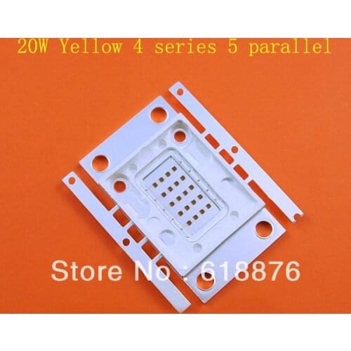 2pcs 20W Epistar High Power LED Lamp Light 800LM DC10.5-11.5V 1400-1800mA Yellow Color 585-595NM Rectangular Version