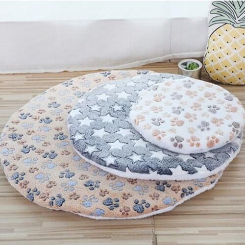 Soft Pet Dog Mat Bed Sofa Cushion Cotton Washable Round Pet Blanket Double-sided Warm Sleeping Beds For Small Medium Dogs Cats